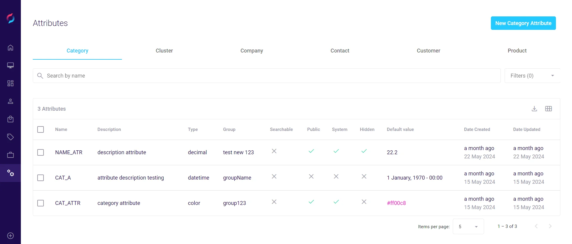 Configuring attributes