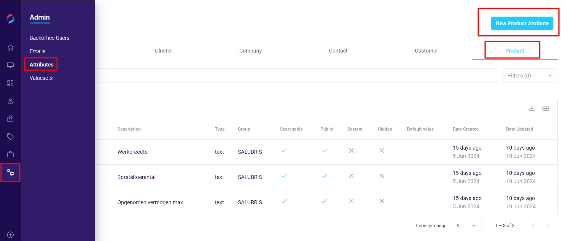 Configuring attributes