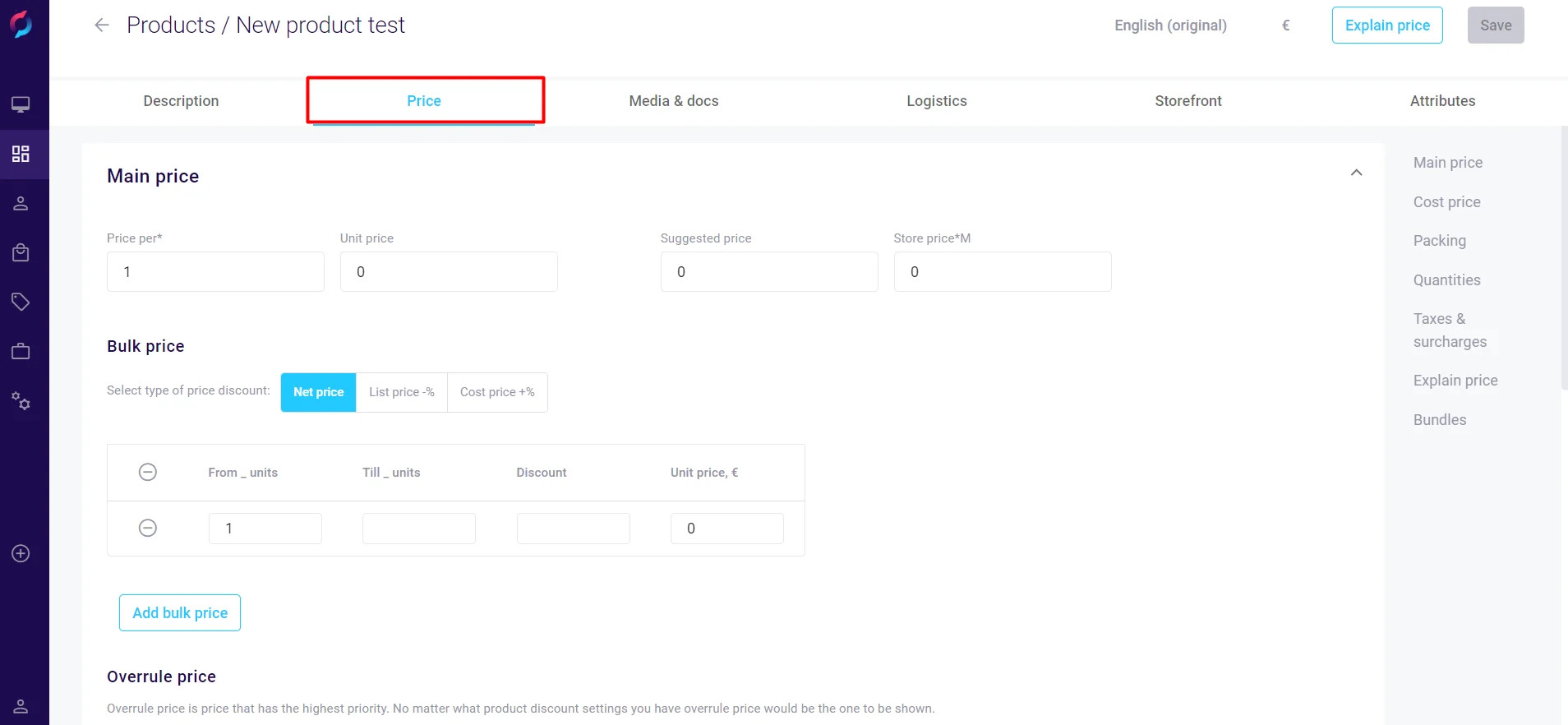 How to add surcharge s2