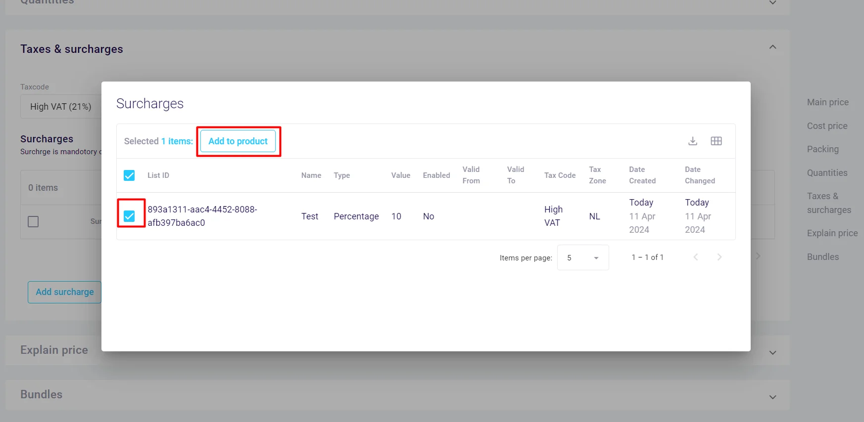 How to add surcharge s4